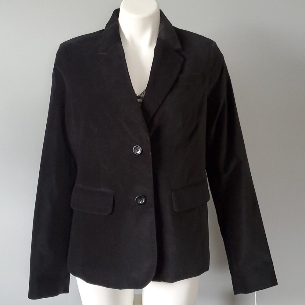 Lands' End Black Velvet Jacket